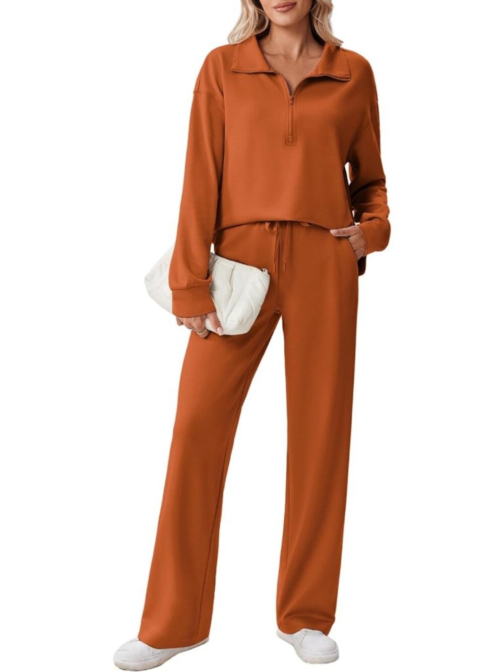 Chic 2-Piece Sweatsuit Set for Women | 1/2 Zip Matching Fall Outfit